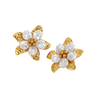 Madeline Gold Tone Pearls Flower Earrings