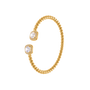 Haven Gold Tone Beads Zircon Cuff Bracelet