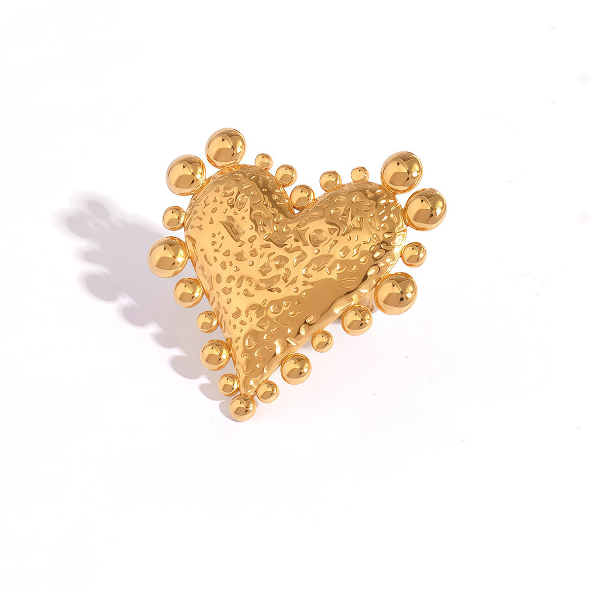 Noelle Gold Tone Heart Statement Ring