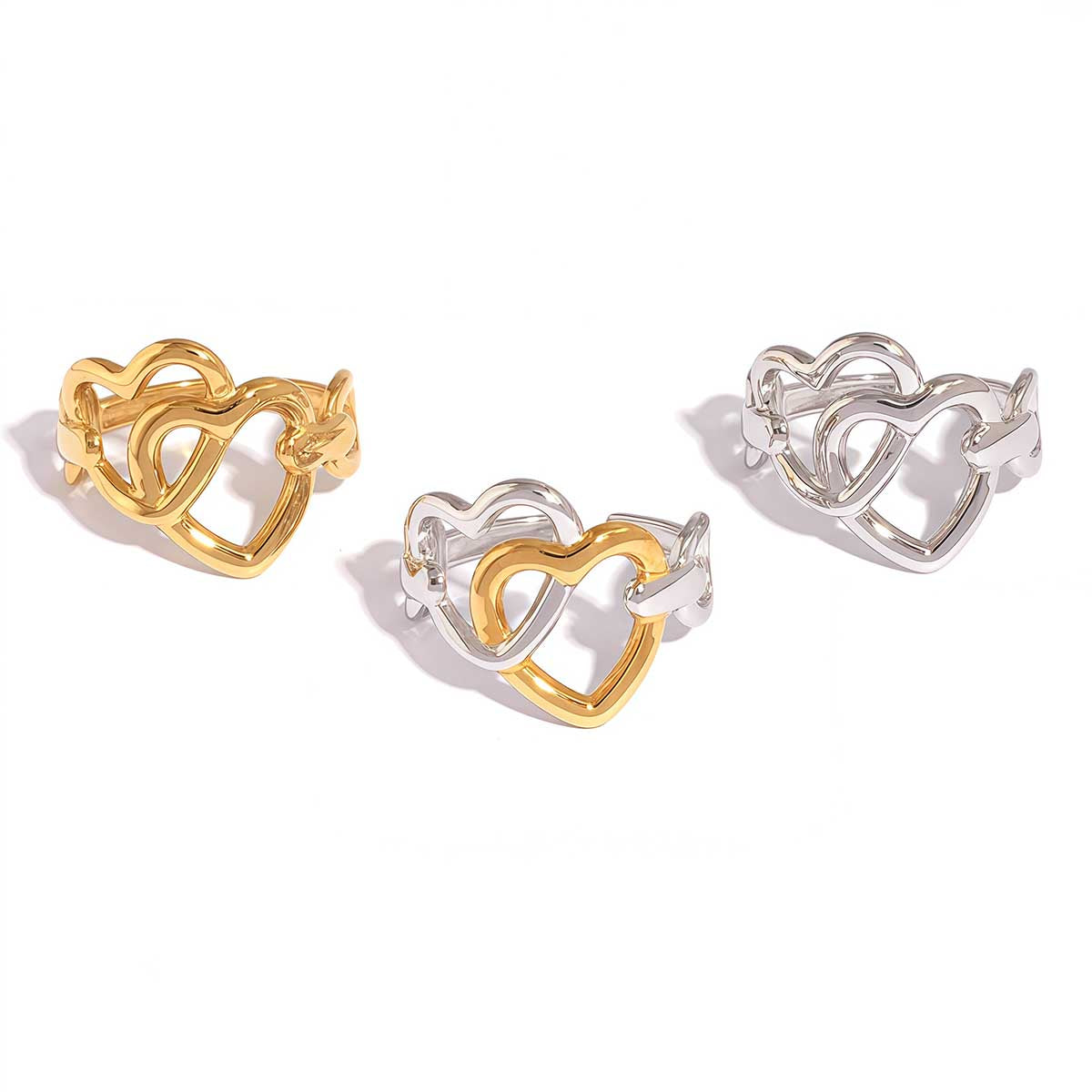 Aurora Silver Tone Heart Ring
