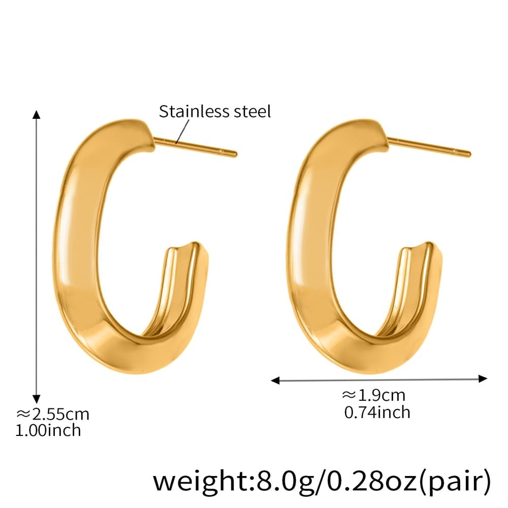 Ruby Gold Tone Hoop Earrings