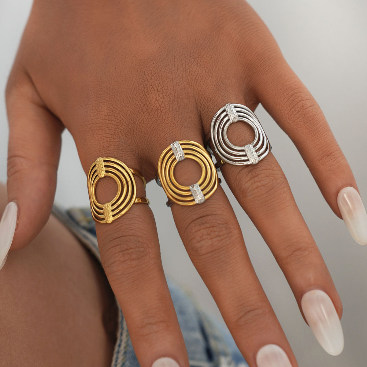 Celeste Silver Tone Statement Ring
