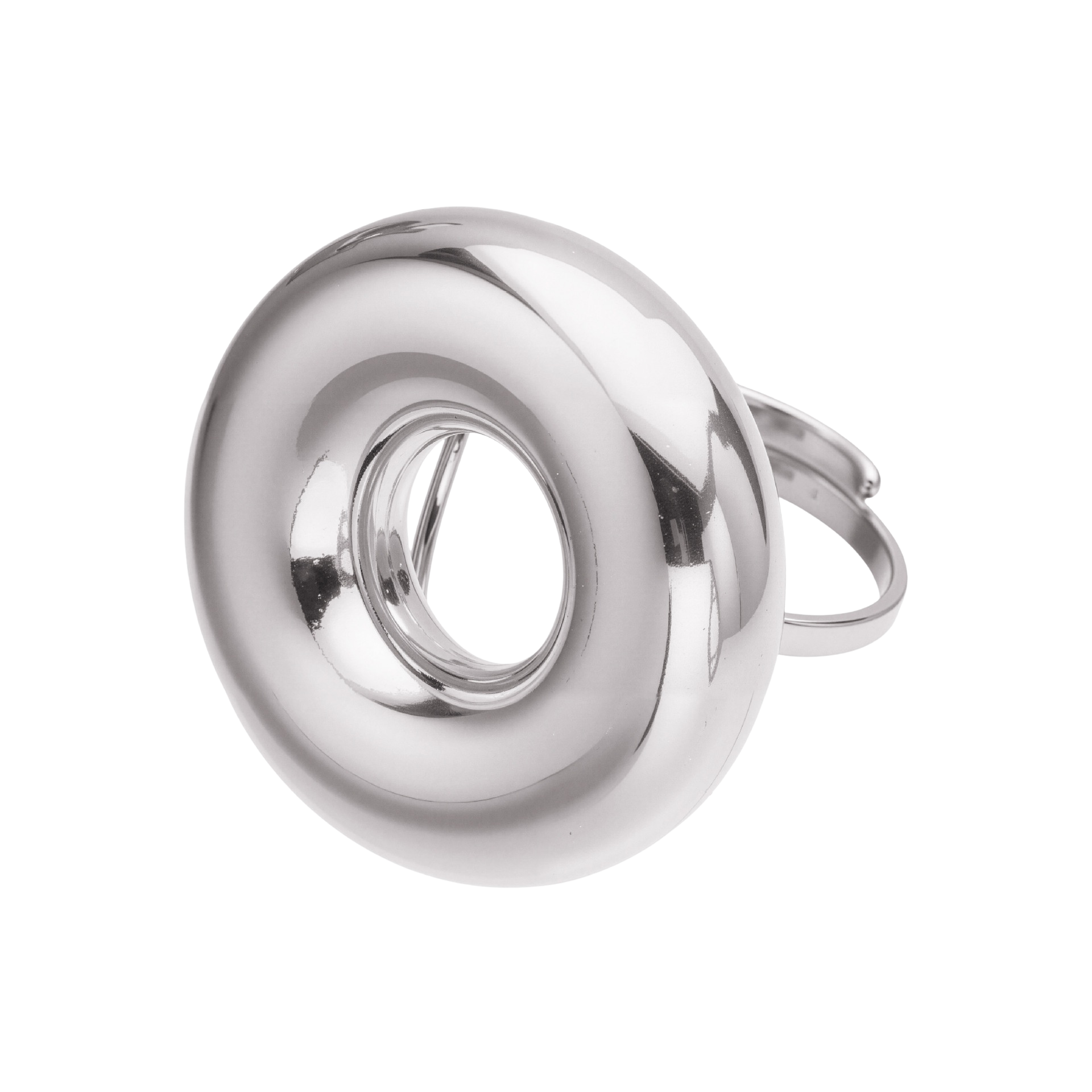 Lilah Silver Tone Round Ring - size 7