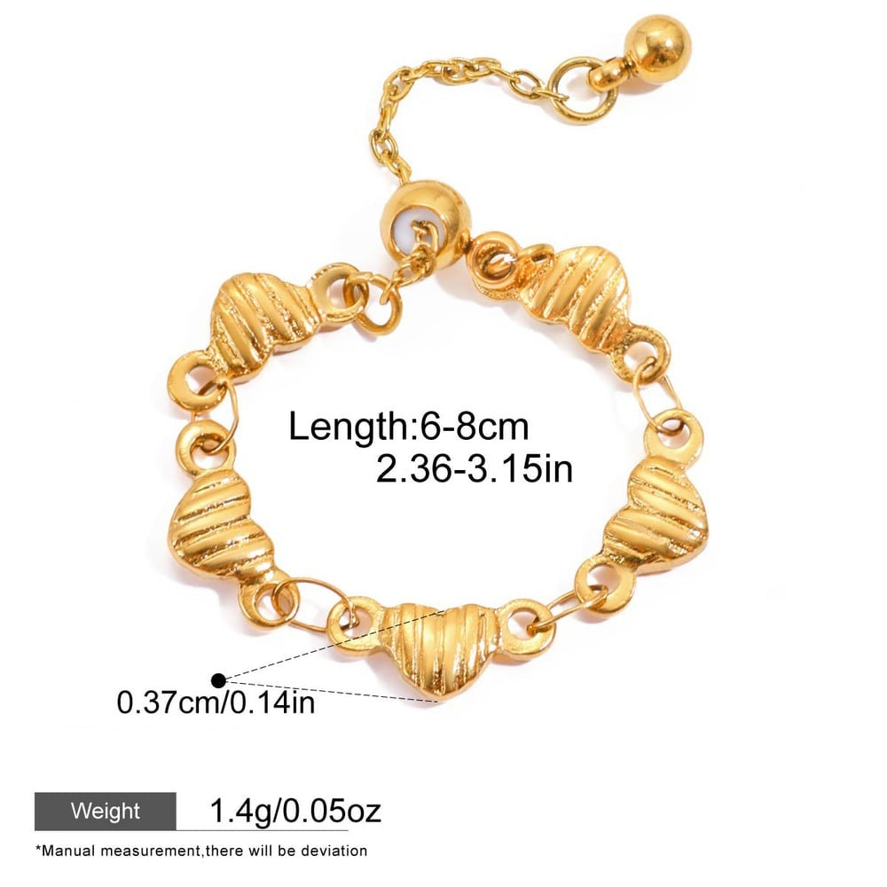 Penelope Gold Tone Heart Chain Ring
