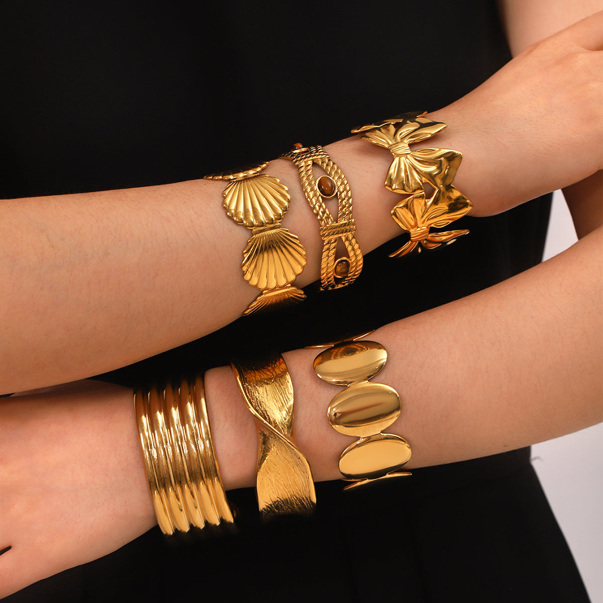 Valeria Gold Tone Cuff Bracelet