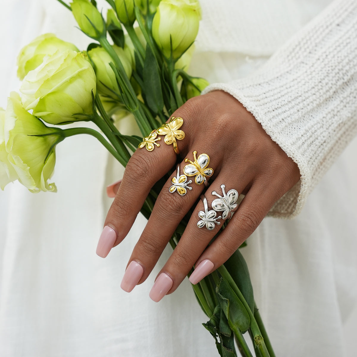 Grace Two Tone Double Butterfly Ring