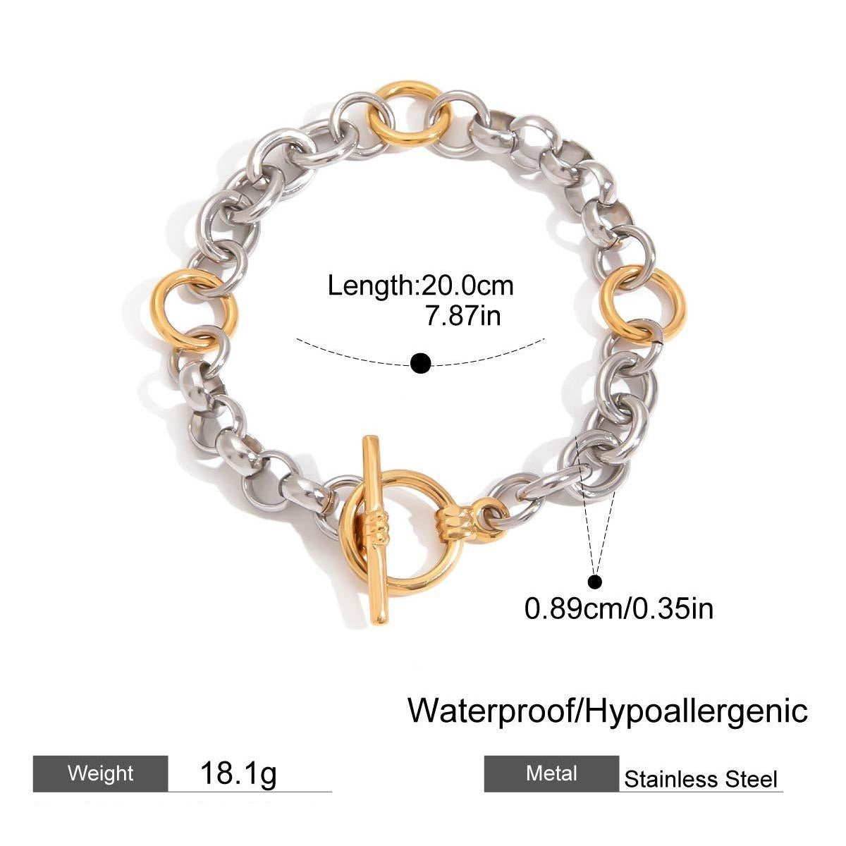 Hallie Two Tone Chain Bracelet