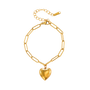 Freya Gold Tone Heart Chain Bracelet