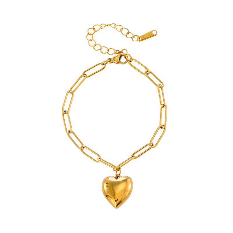 Freya Gold Tone Heart Chain Bracelet