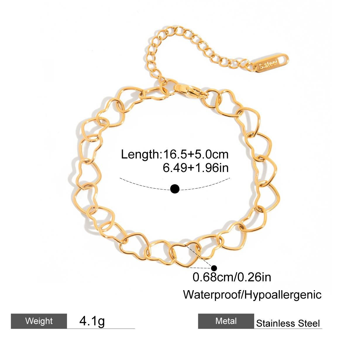 Julia Gold Tone Heart Chin Bracelet