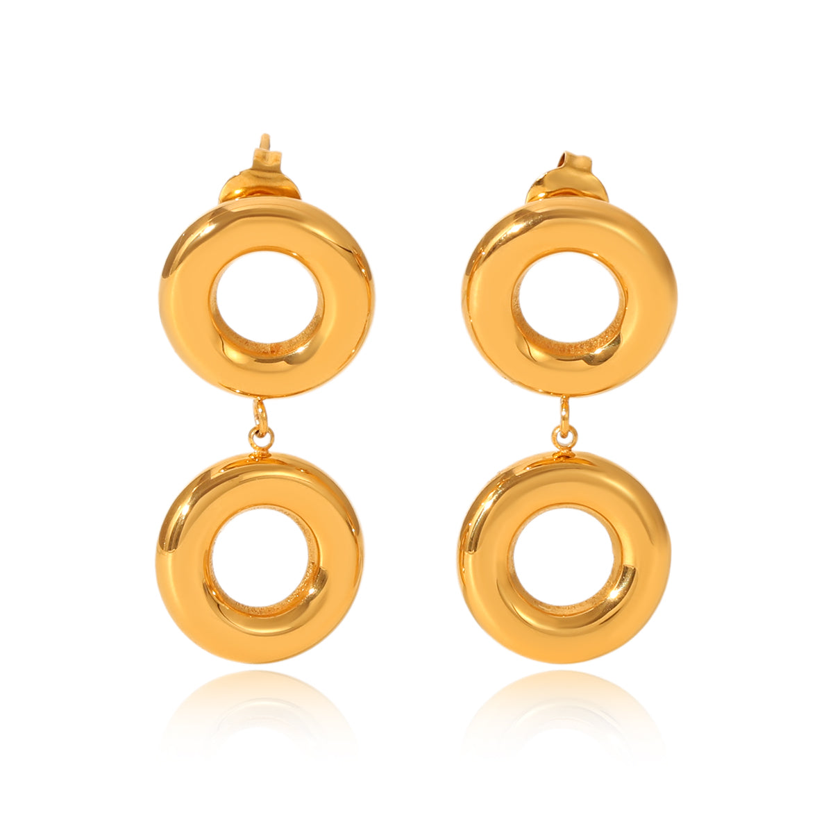Amaya Gold Tone Round Drop Earrings