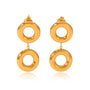 Amaya Gold Tone Round Drop Earrings