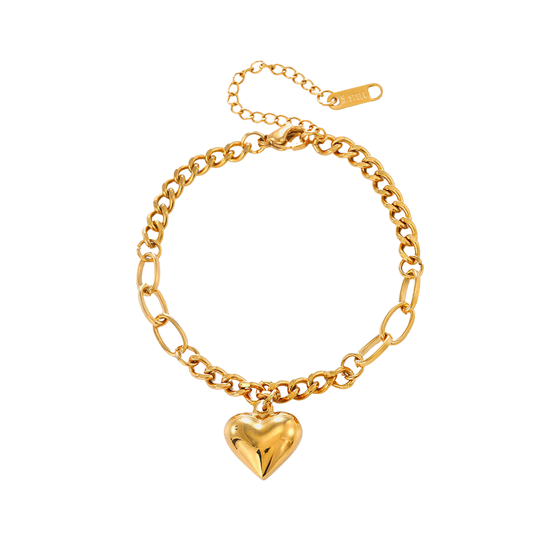 Callie Gold Tone Heart Chain Bracelet
