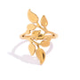 Aria Gold Tone Leaves Ring