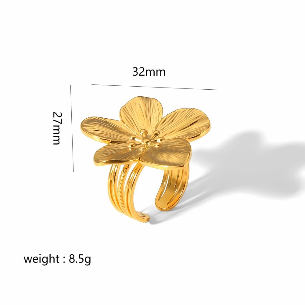Avery Gold Tone Flower Statement Ring