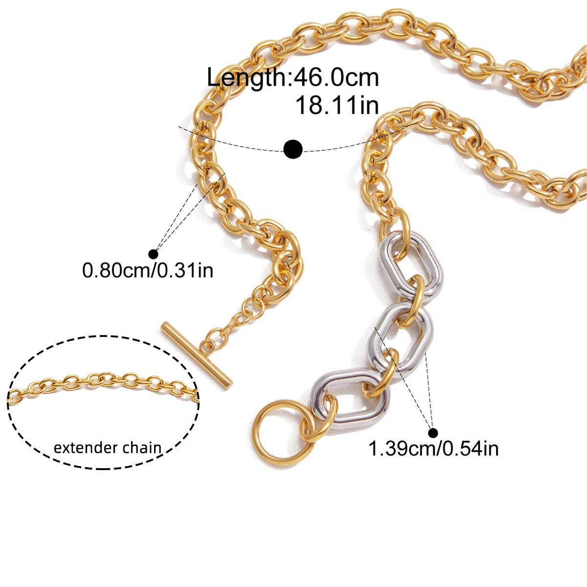 Everly Two Tone Chain Necklace
