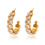 Ayla Gold Tone Zircon Hoop Earrings