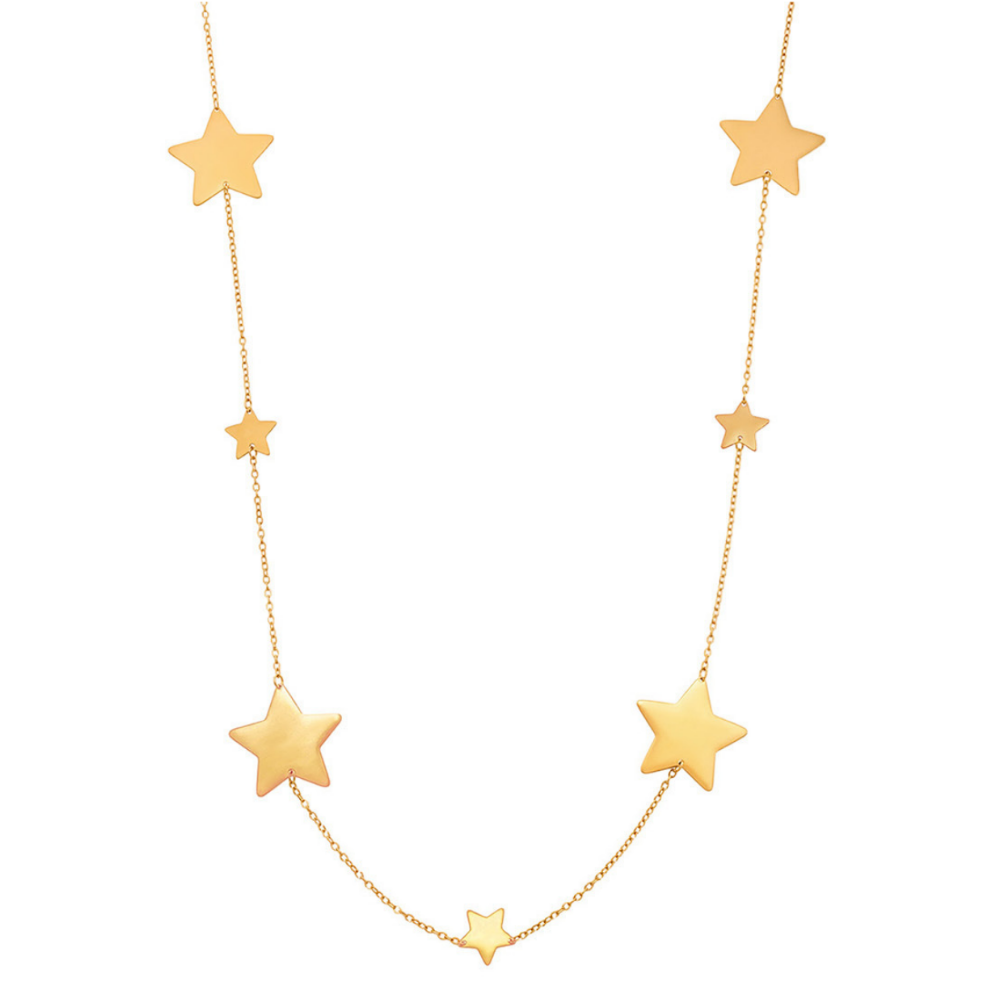Ariana Gold Tone Stars Long Necklace