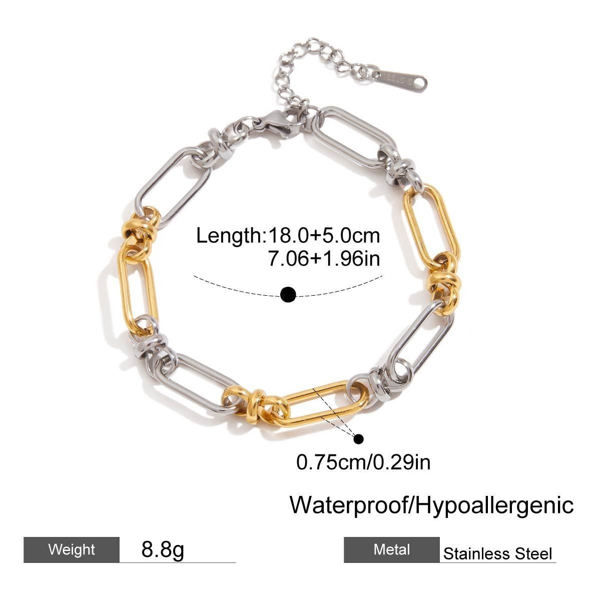 Esther Two Tone Chain Bracelet
