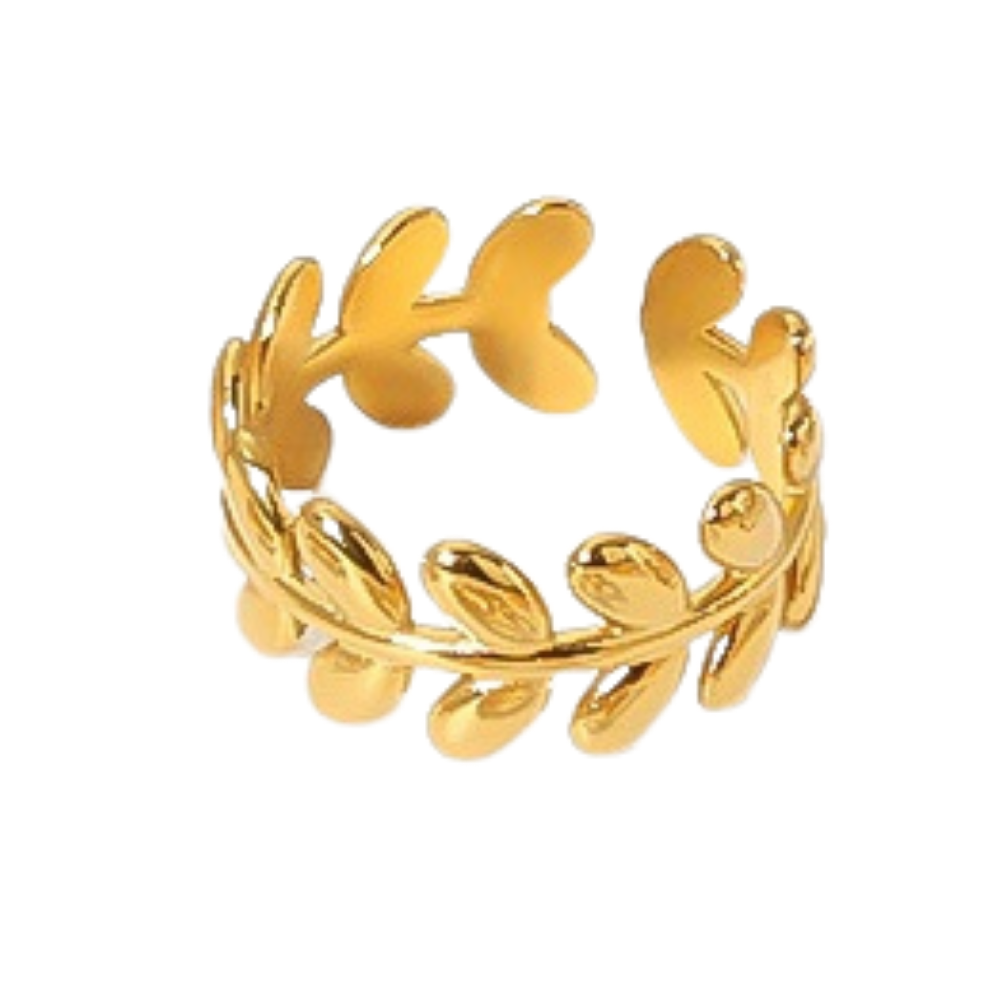 Ellie Gold Tone Leaves Ring
