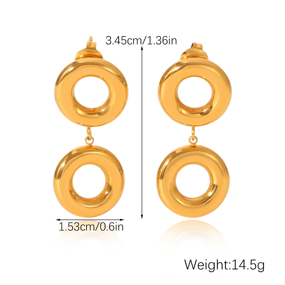 Amaya Gold Tone Round Drop Earrings
