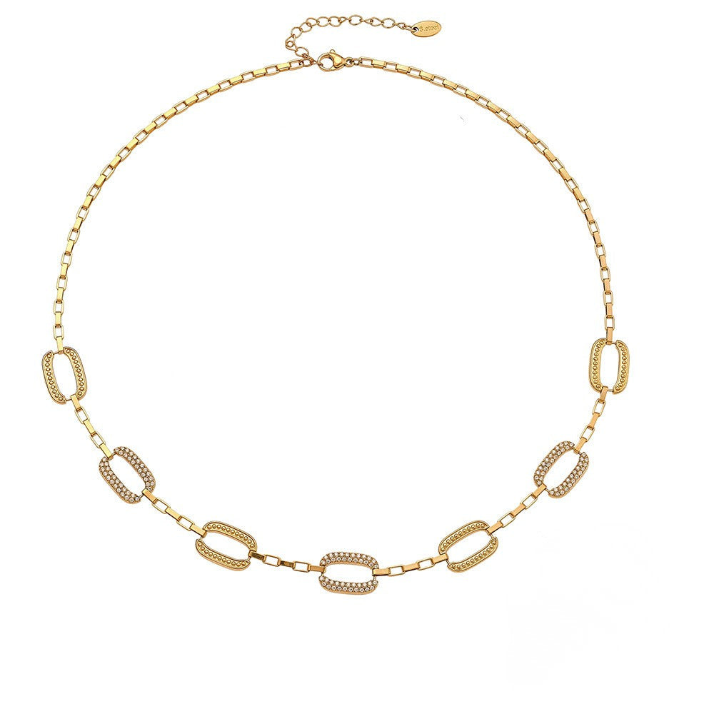 Phoebe Gold Tone Zircon Necklace