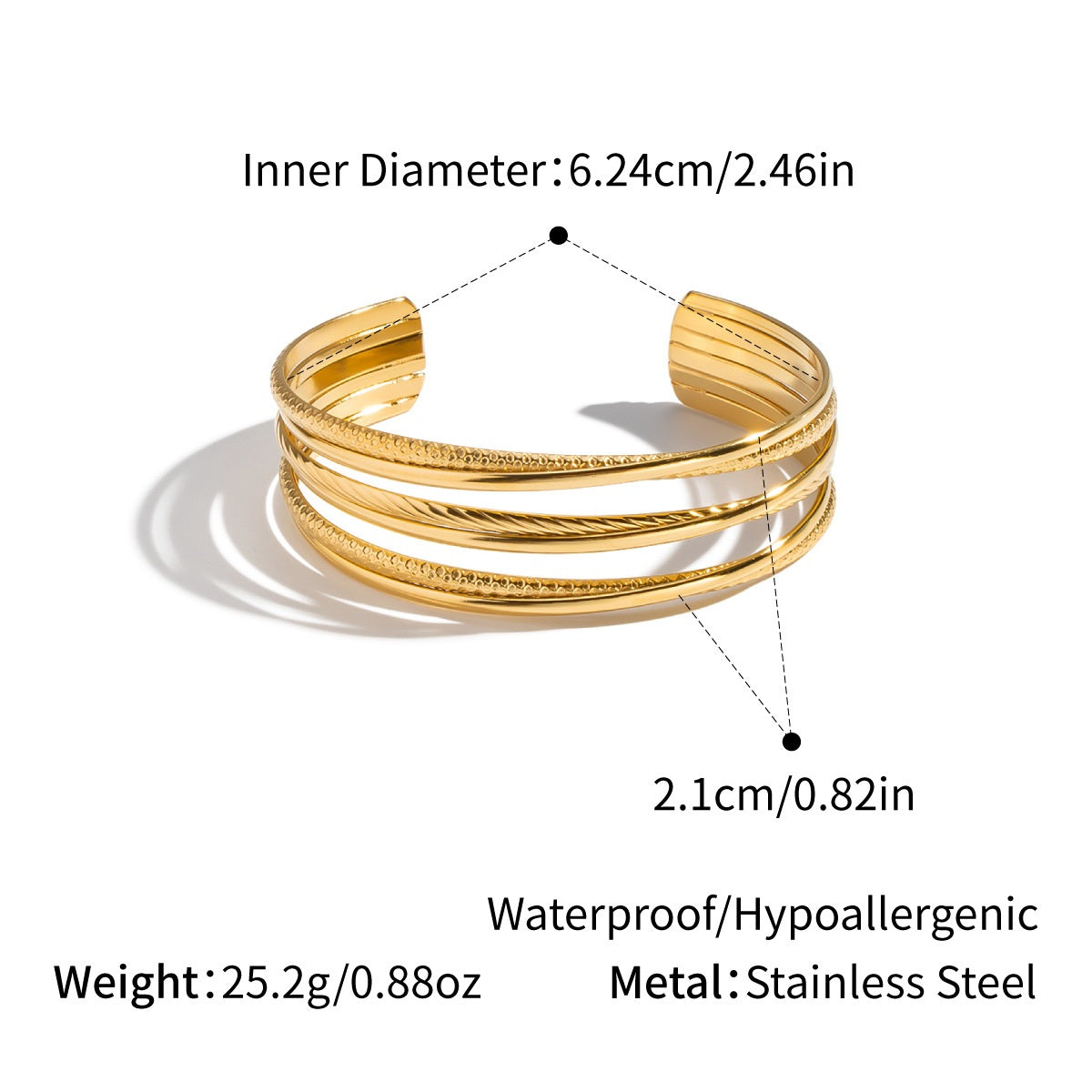 Sloane Gold Tone Cuff Bracelet