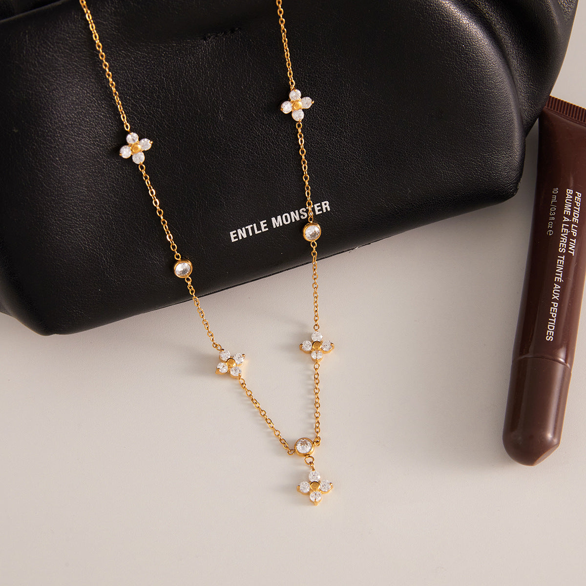 Summer Gold Tone Zircon Necklace