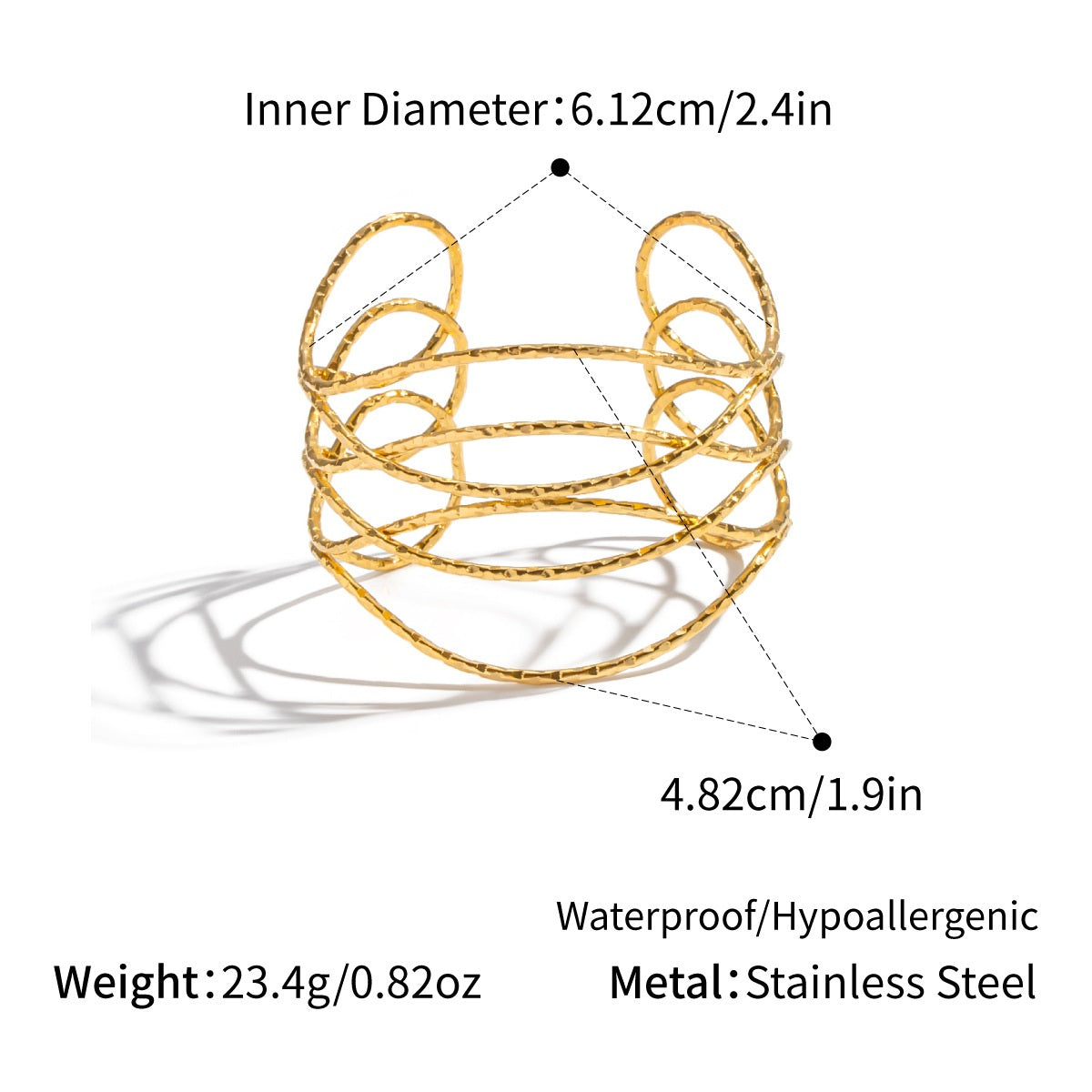 Rylee Gold Tone Cuff Bracelet