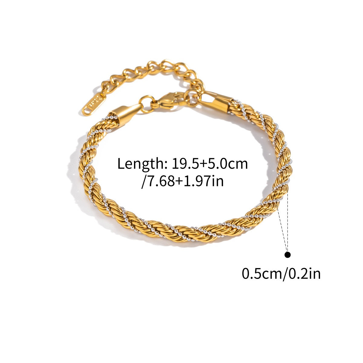 Sara Two Tone Chain Bracelet - large size