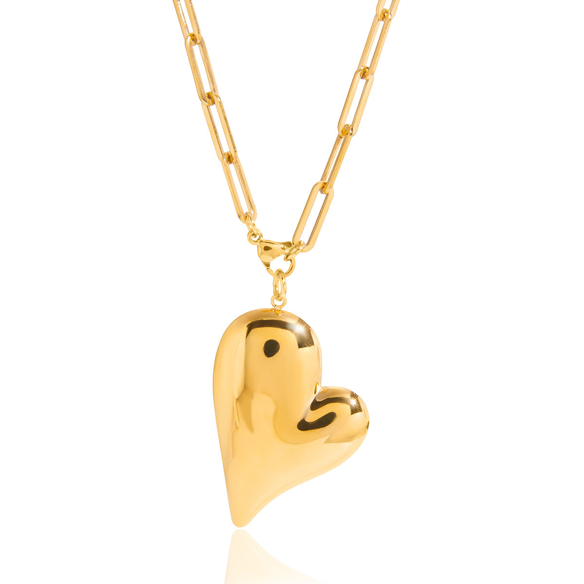 Raelynn Gold Tone Heart Statement Necklace