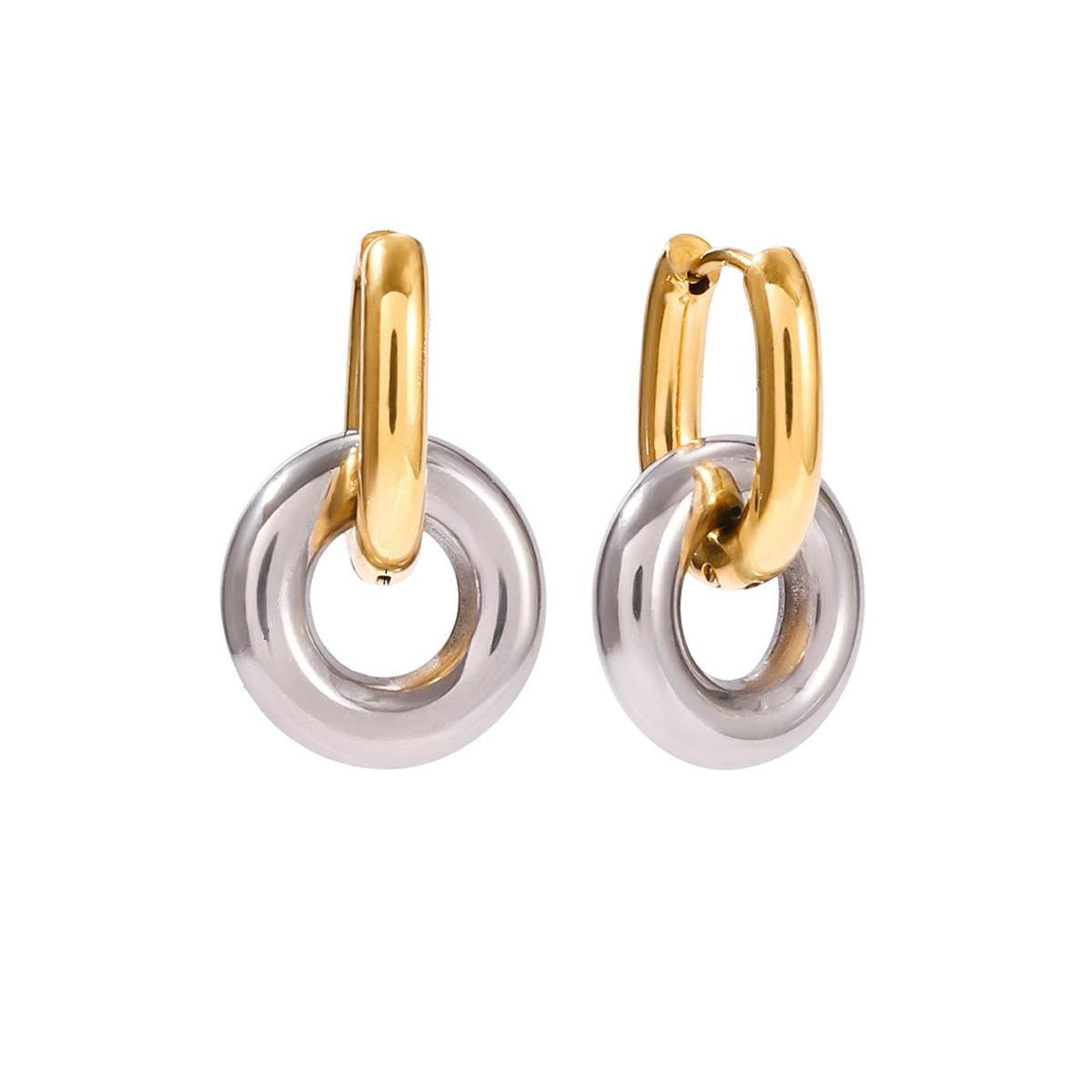 Sutton Two Tone Hoops Earrings