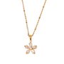 Celine Gold Tone Zircon Flower Necklace