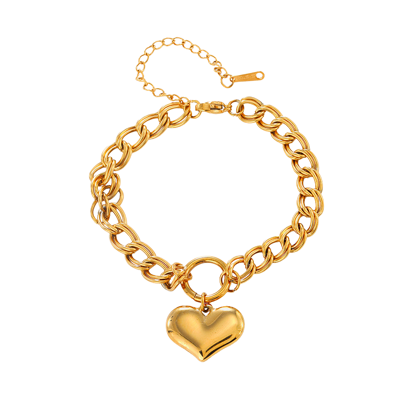 Vivienne Gold Tone Heart Chain Bracelet