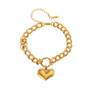 Vivienne Gold Tone Heart Chain Bracelet