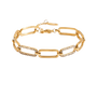 Gemma Gold Tone Zircon Chain Bracelet