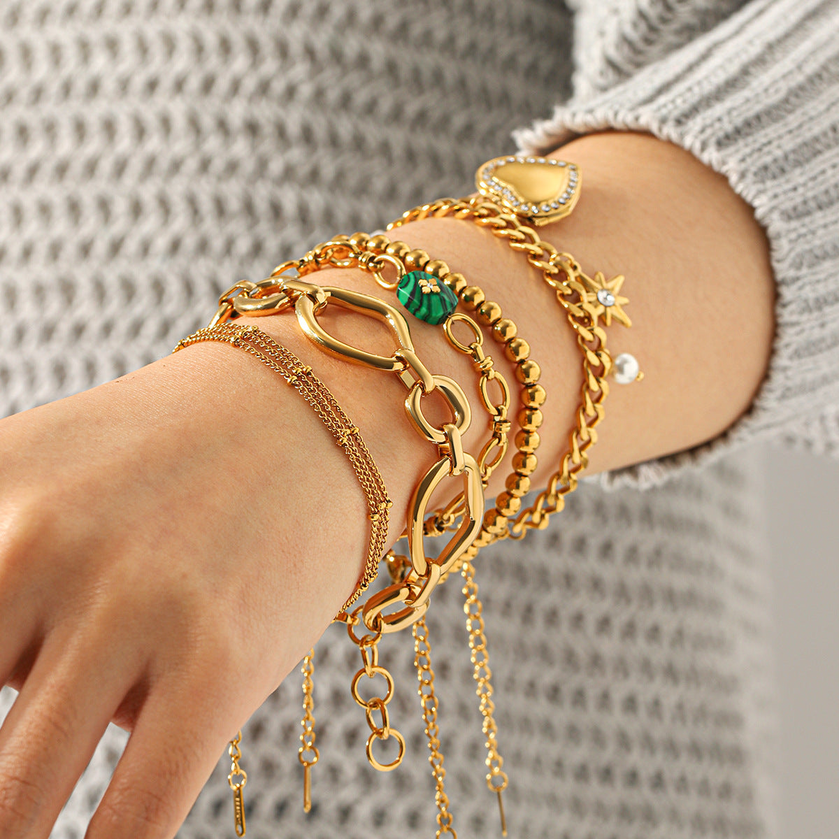 Victoria Gold Tone Layered Bracelet