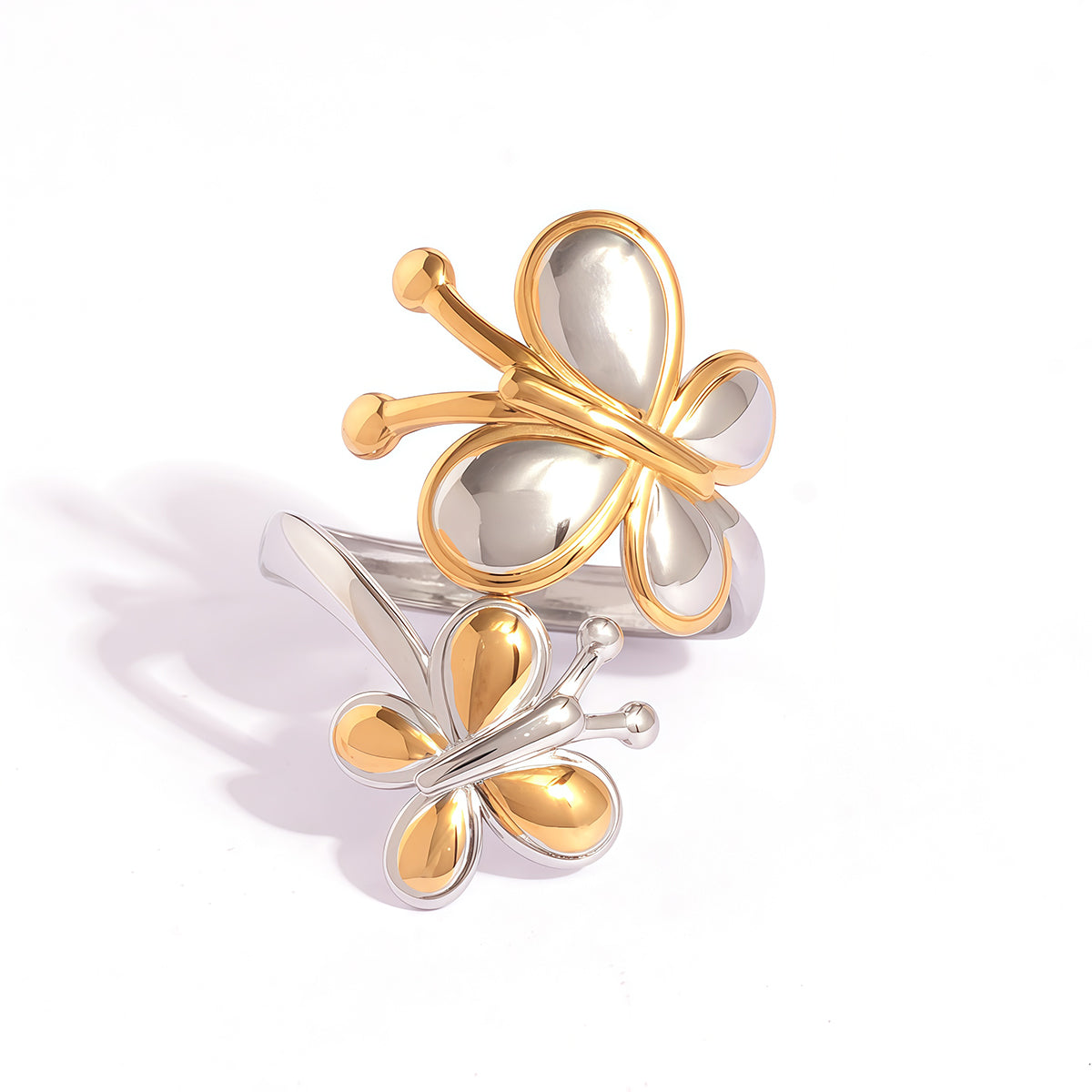 Grace Two Tone Double Butterfly Ring