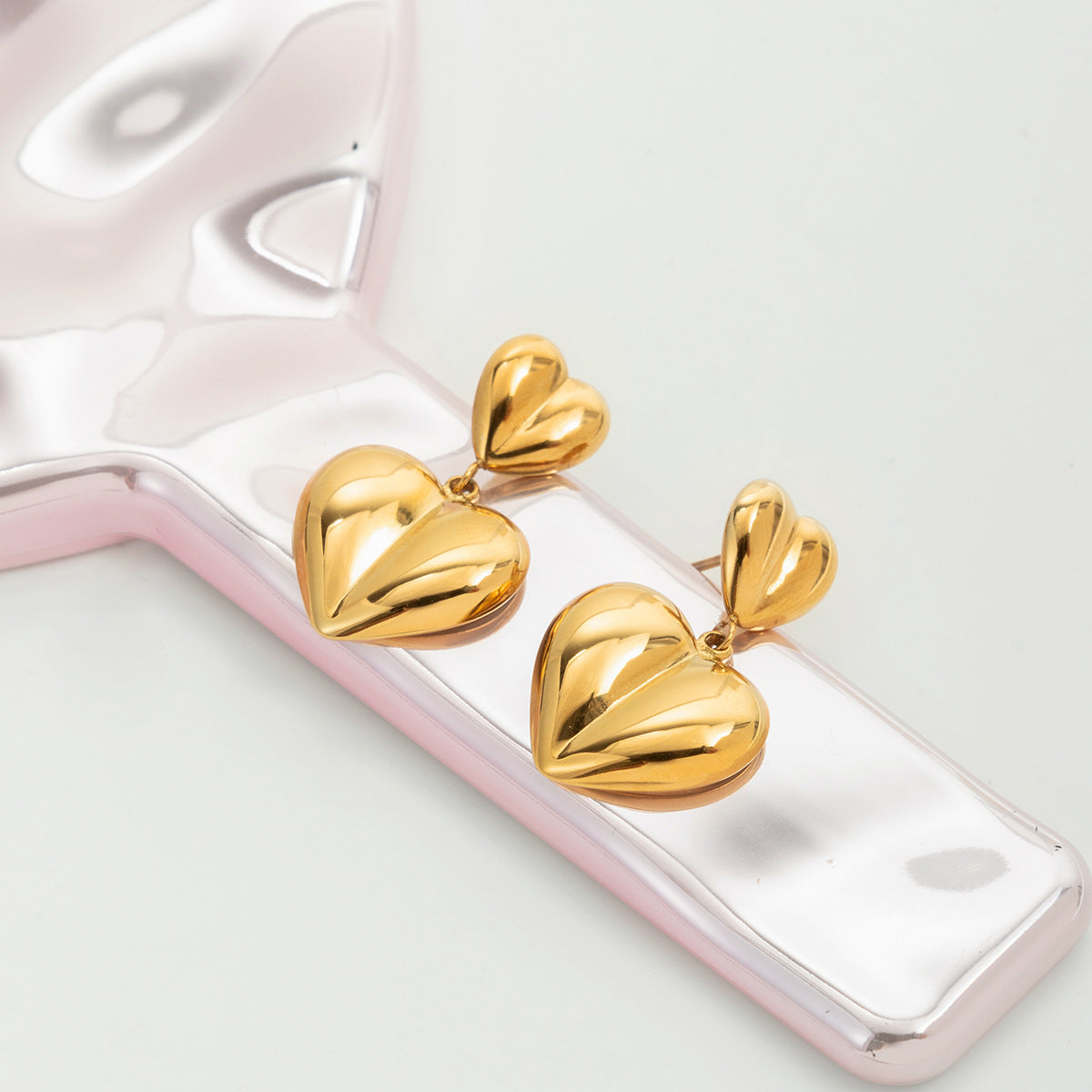 Nova Gold Tone Heart Drop Earrings