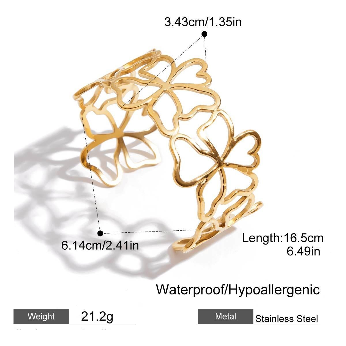 Alina Gold Tone Flower Bangle