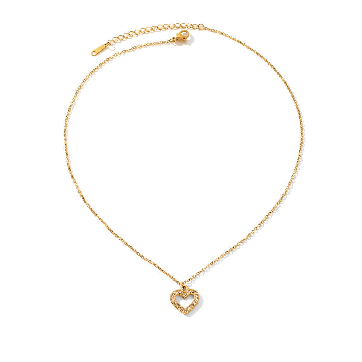 Layla Gold Tone Heart Zircon Necklace