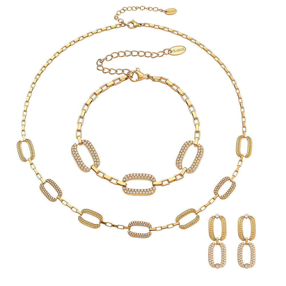 Phoebe Gold Tone Zircon Earrings
