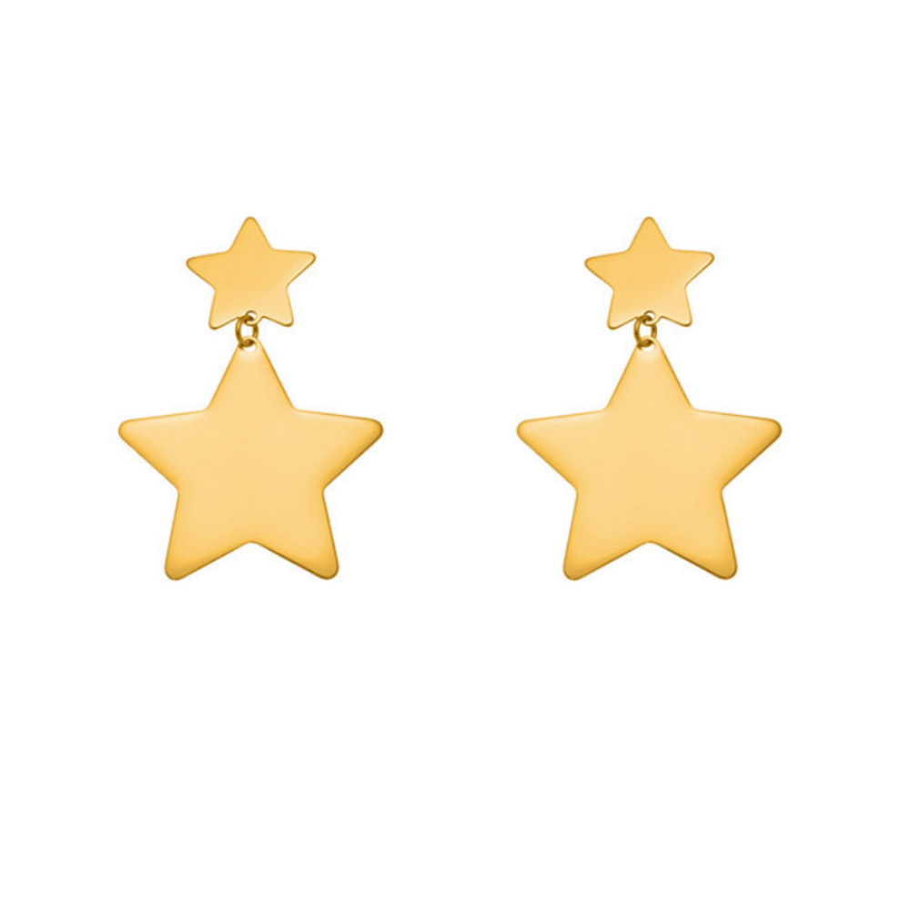 Ariana Glod Tone Stars Earrings