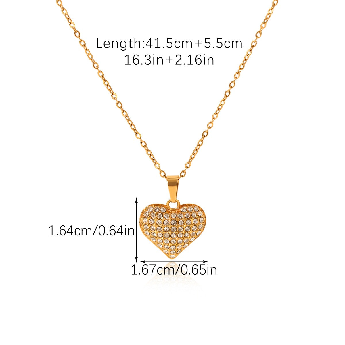 Genesis Gold Tone Heart Zircon Necklace