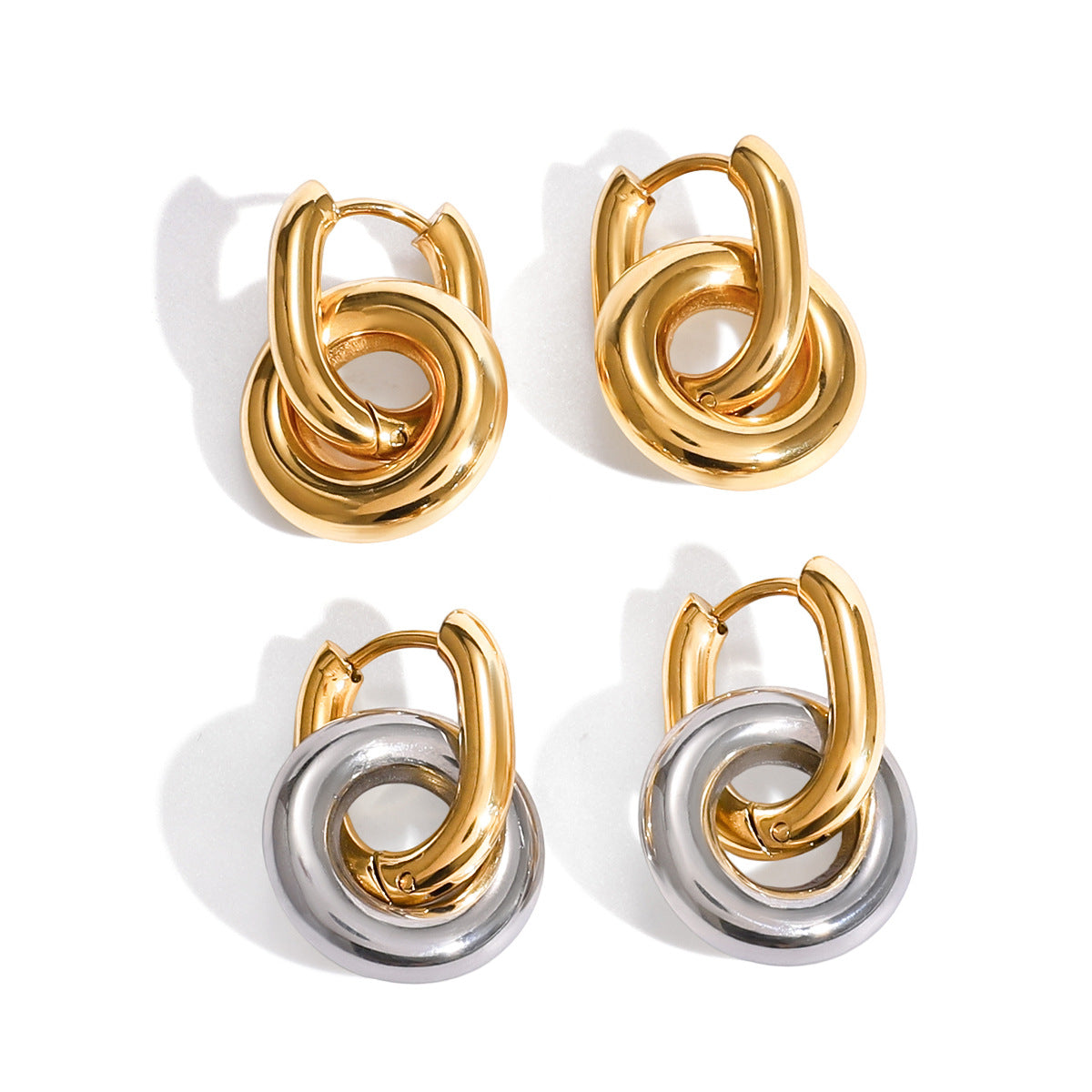 Sutton Two Tone Hoops Earrings