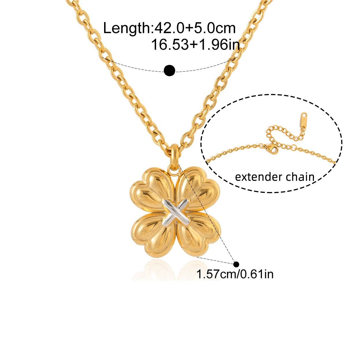 Violet Two Tone Single Clover Necklace