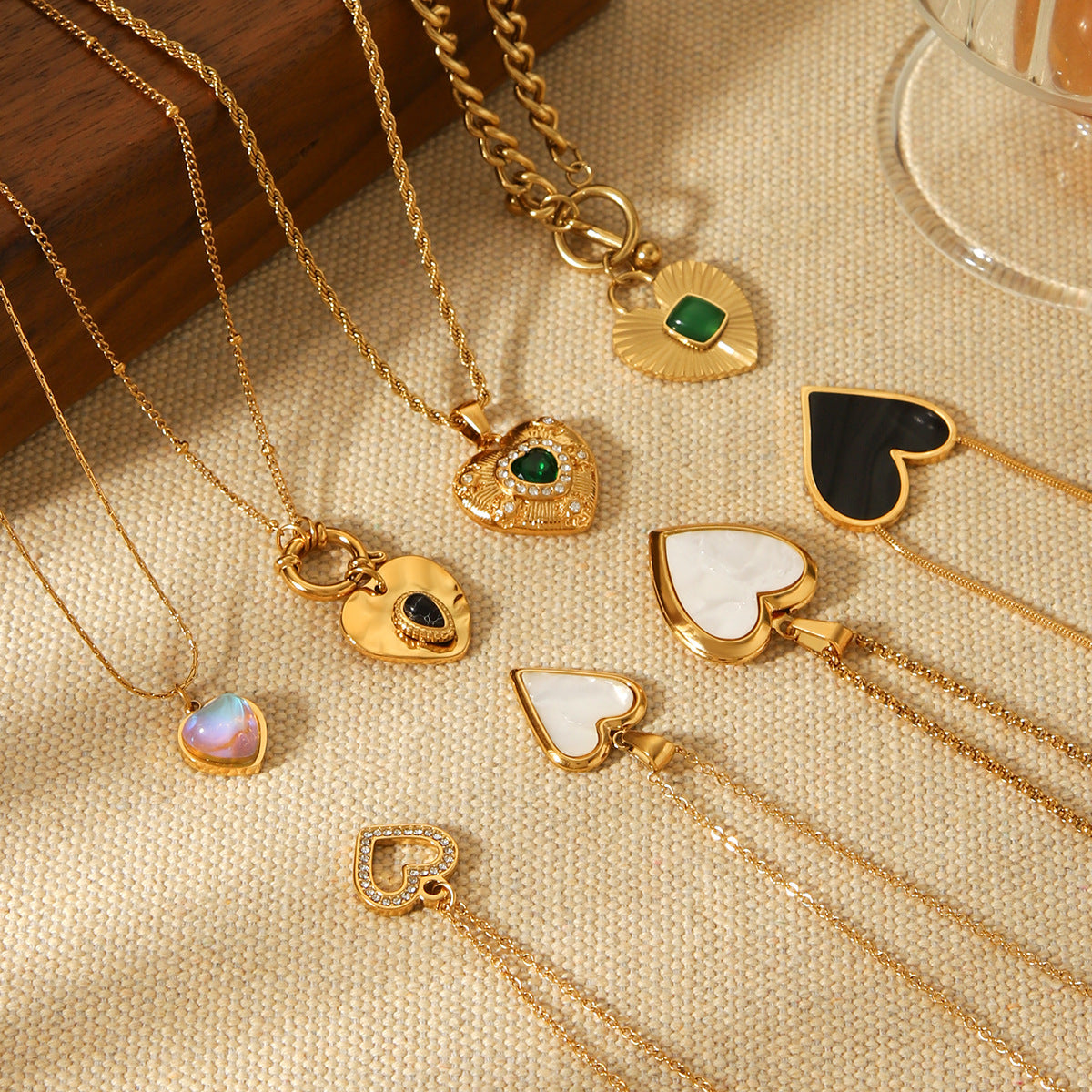 Layla Gold Tone Heart Zircon Necklace