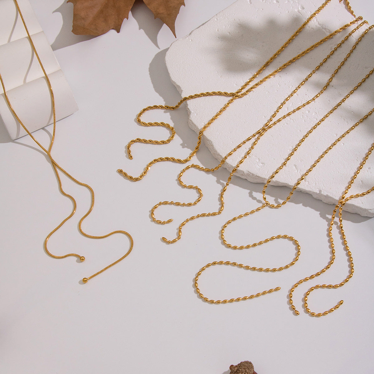 Aitana Gold Tone Drop Necklace