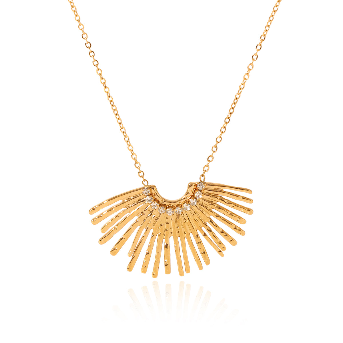 Juniper Gold Tone Wing Zircon Necklace