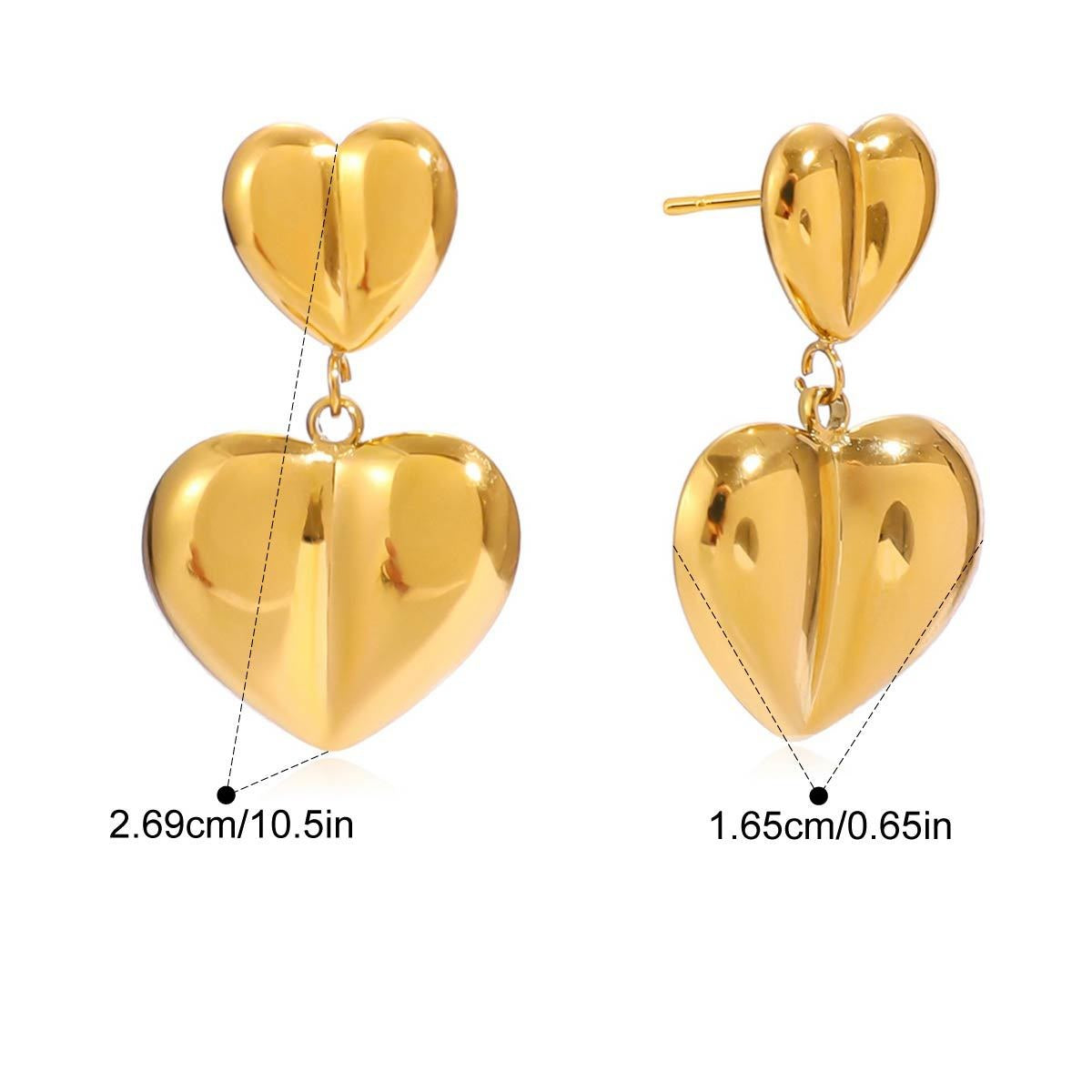 Nova Gold Tone Heart Drop Earrings